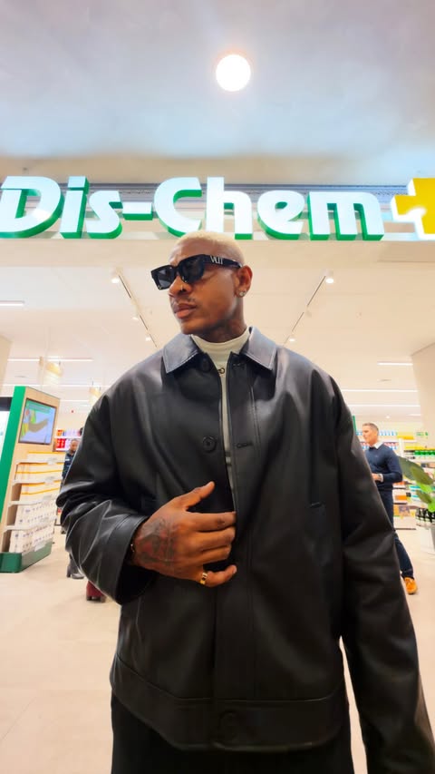 Instagram post by @tebogomahange for Dis-Chem Life. Caption reads: The Dis-Chem Health Hub: A groundbreaking fusion....