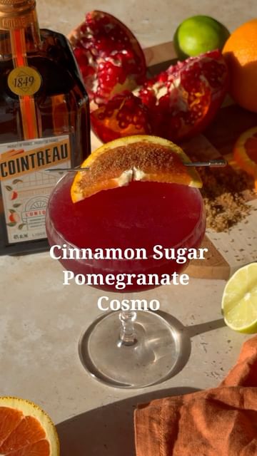 Instagram post by @bevsbybeverly for Cointreau. Caption reads: Fall into Cosmo season with a Cinnamon Sugar....