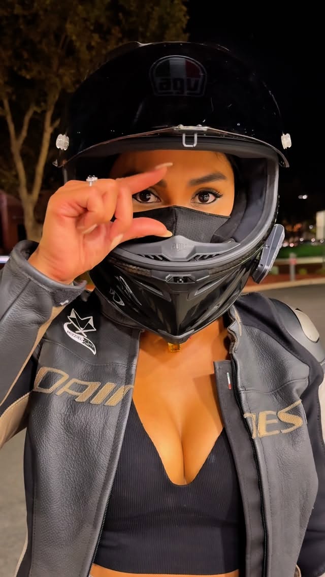 Instagram post by @mizziel for Dainese. Caption reads: Only have eyes for Athena … 

@dainesela....