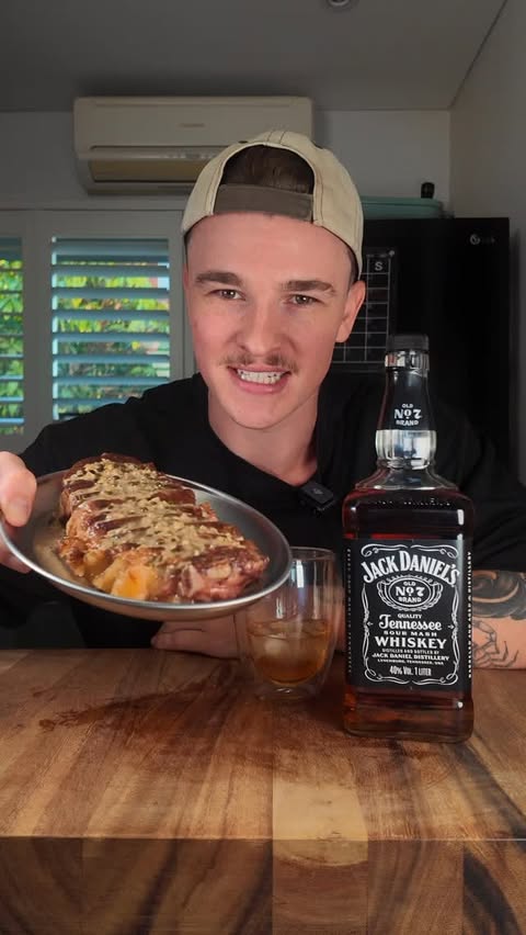 Instagram post by @tom.smallwood for Jack Daniel's. Caption reads: [...] proper steak deserves a proper sauce.....