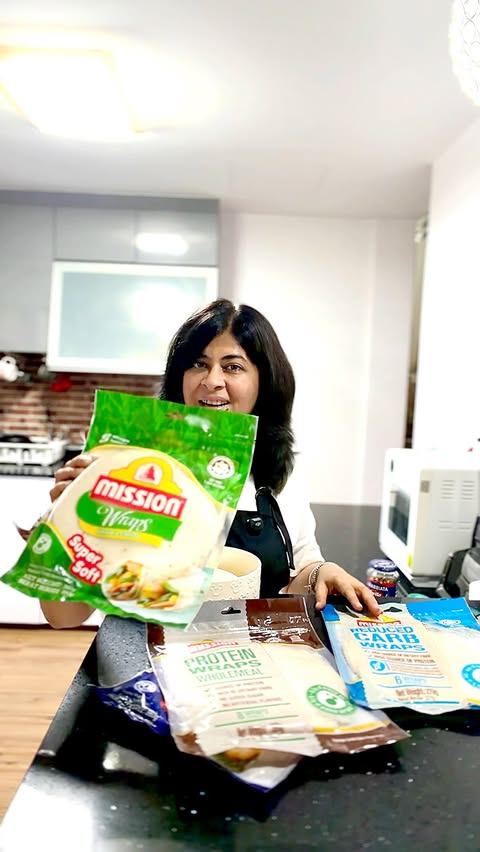 Instagram post by @shub_sg for Mission Foods. Caption reads: [...] equally good with Mission Wraps.....