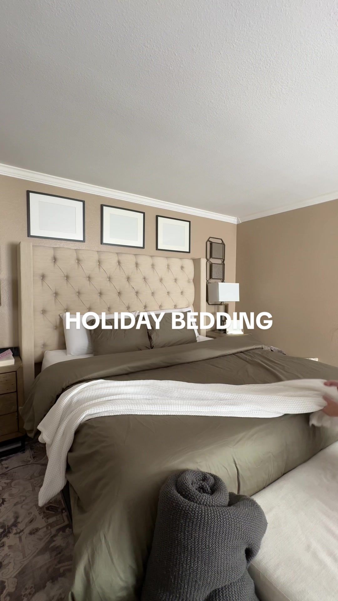 TikTok post by @daniellewalter_ for Brooklinen. Caption reads: getting in the holiday mood w/ @Brooklinen get 15%....