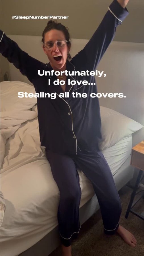 Instagram post by @gwenjorgensen for Sleep Number. Caption reads: #SleepNumberPartner If you’re not itching to go to....
