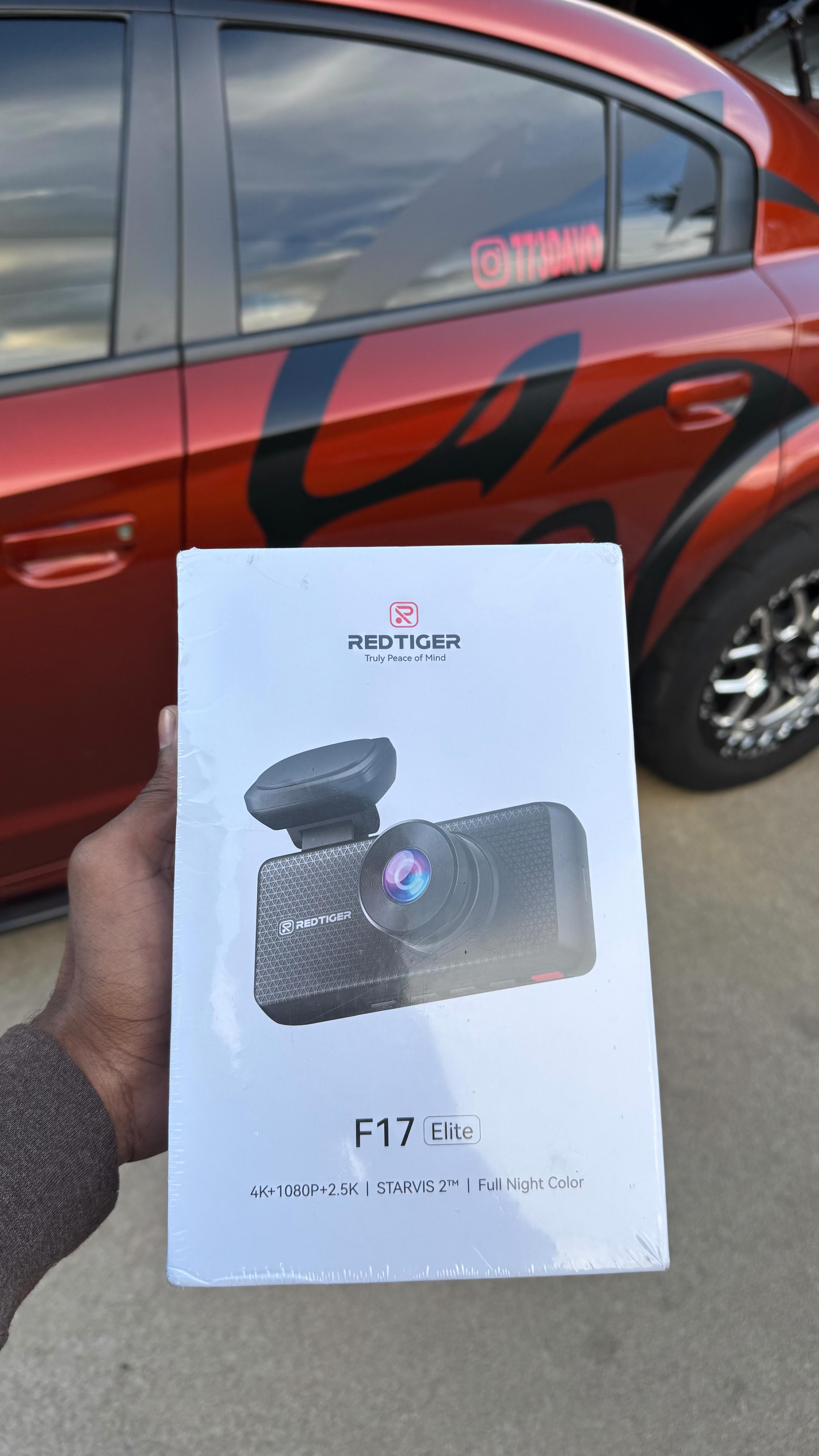 Instagram post by @773davo for REDTIGER. Caption reads: Redtiger F17 Elite 3 Channel 24/7 Ultra Color....