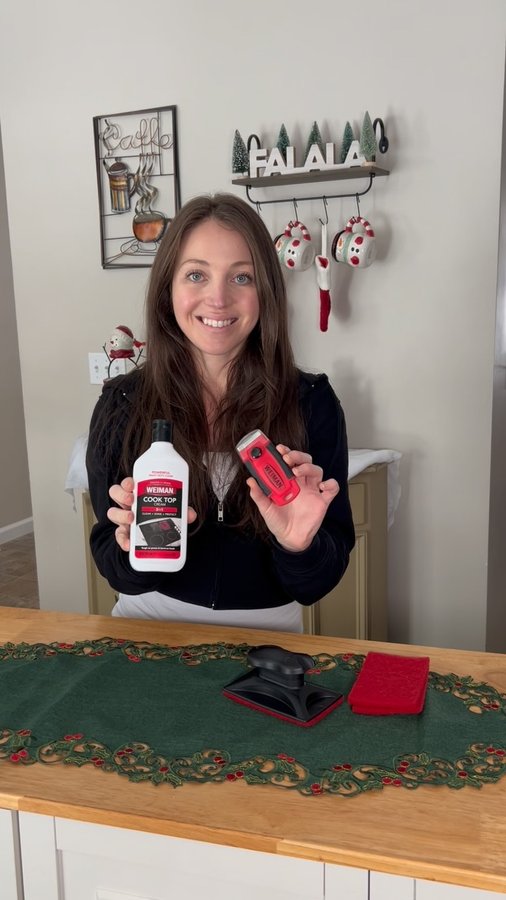 Instagram post by @kristina_vega_ for Weiman Products. Caption reads: Bring @weimanproducts home for the holidays 🎄....