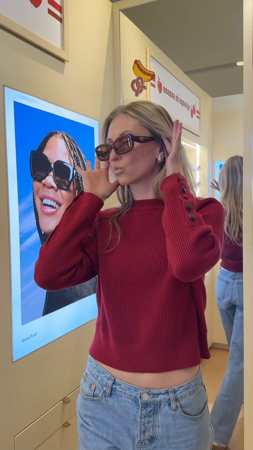 Instagram post by @abbycatlin for EssilorLuxottica. Caption reads: @coach x @essilorluxottica pop up in jax! this....