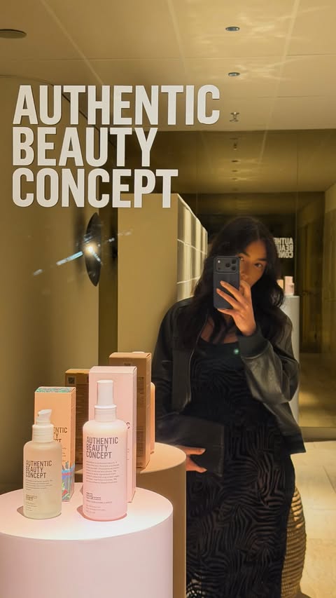 Instagram post by @annabellasharpe for Authentic Beauty Concept. Caption reads: [...] mane 🍬 wash & blowdry day with....