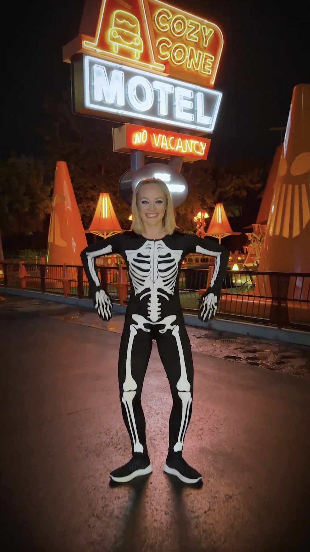 Instagram post by @kelladactyl for Disneyland. Caption reads: 💀 The skeletons couldn't be happier that....