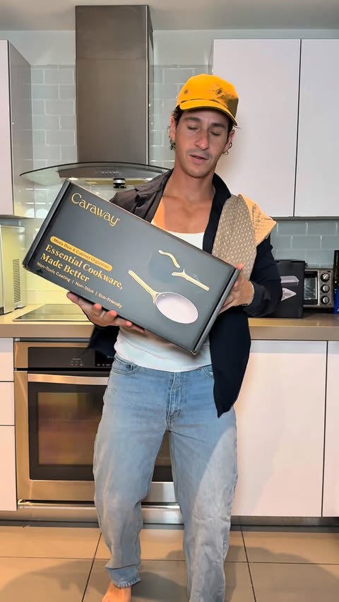 Instagram post by @jksteiner for Caraway Home. Caption reads: Valentine’s Day Dishes - Episode 1: Seared....