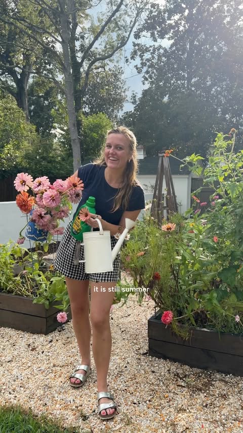 Instagram post by @carolinelunne for Miracle-Gro. Caption reads: It’s still summer in the garden!!! @miraclegro is....