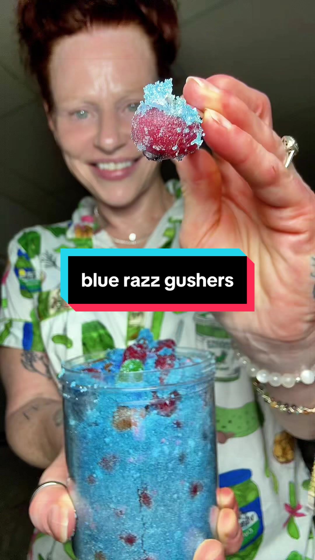 TikTok post by @dawnlsmith422 for Poppin Crunch. Caption reads: [...] #sourgushers #sourlovers....