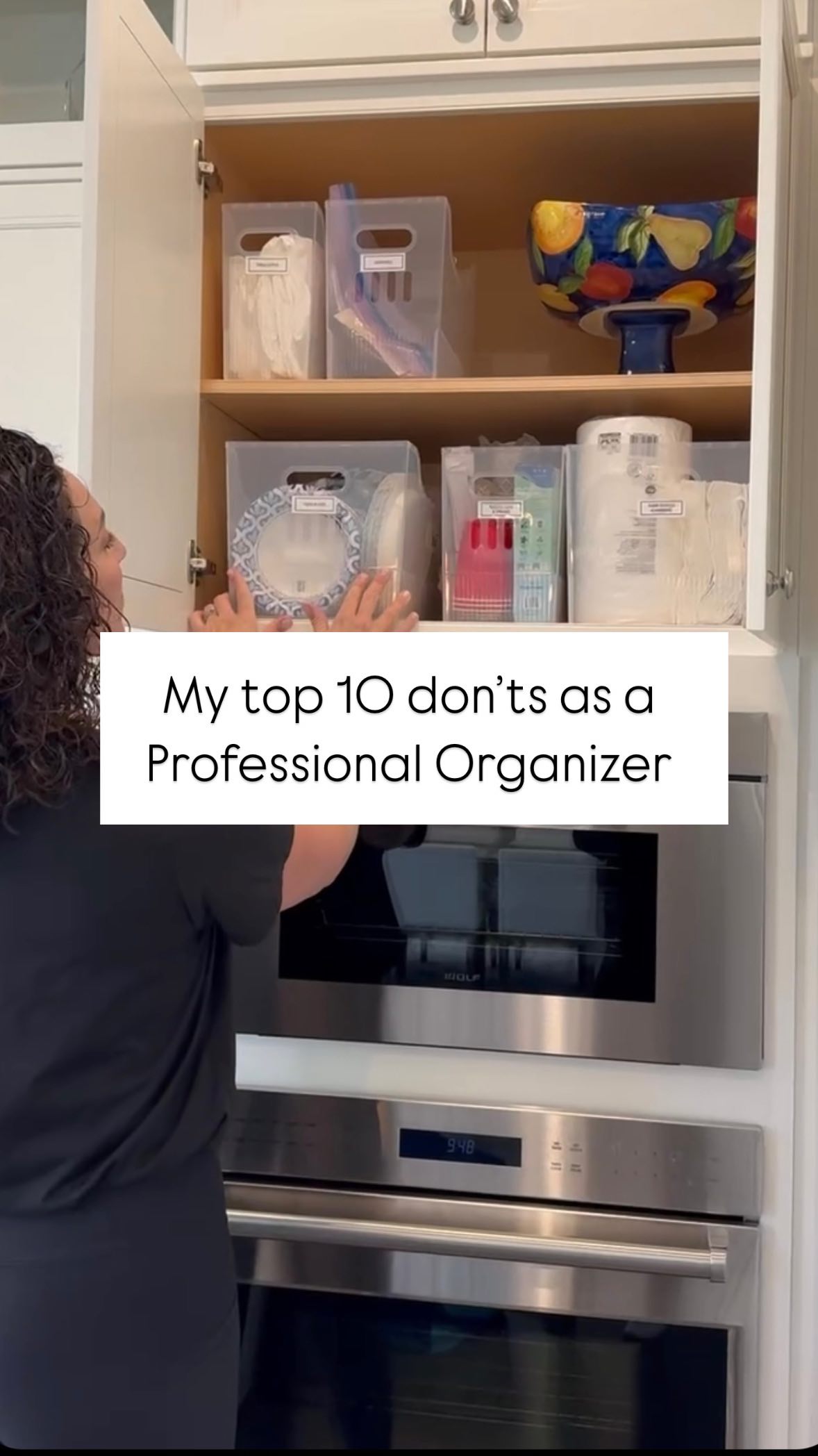 Instagram post by @unclutteredhaven for The Container Store. Caption reads: Top 10 things as a professional organizer you....