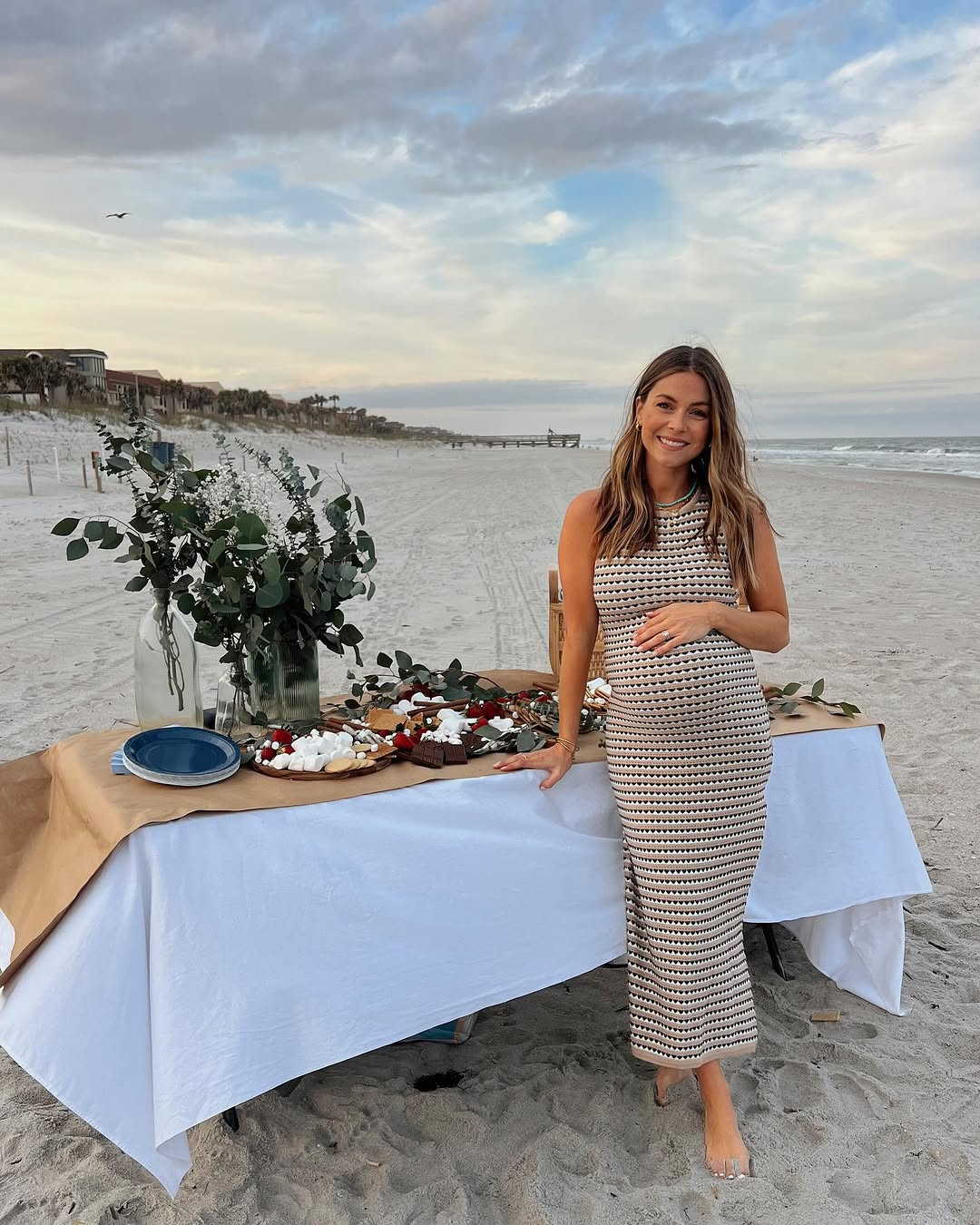 Instagram post by @bohobeachteacher for PinkBlush Maternity. Caption reads: Boards and babes... ✨️👶🤍🌿 Shop....