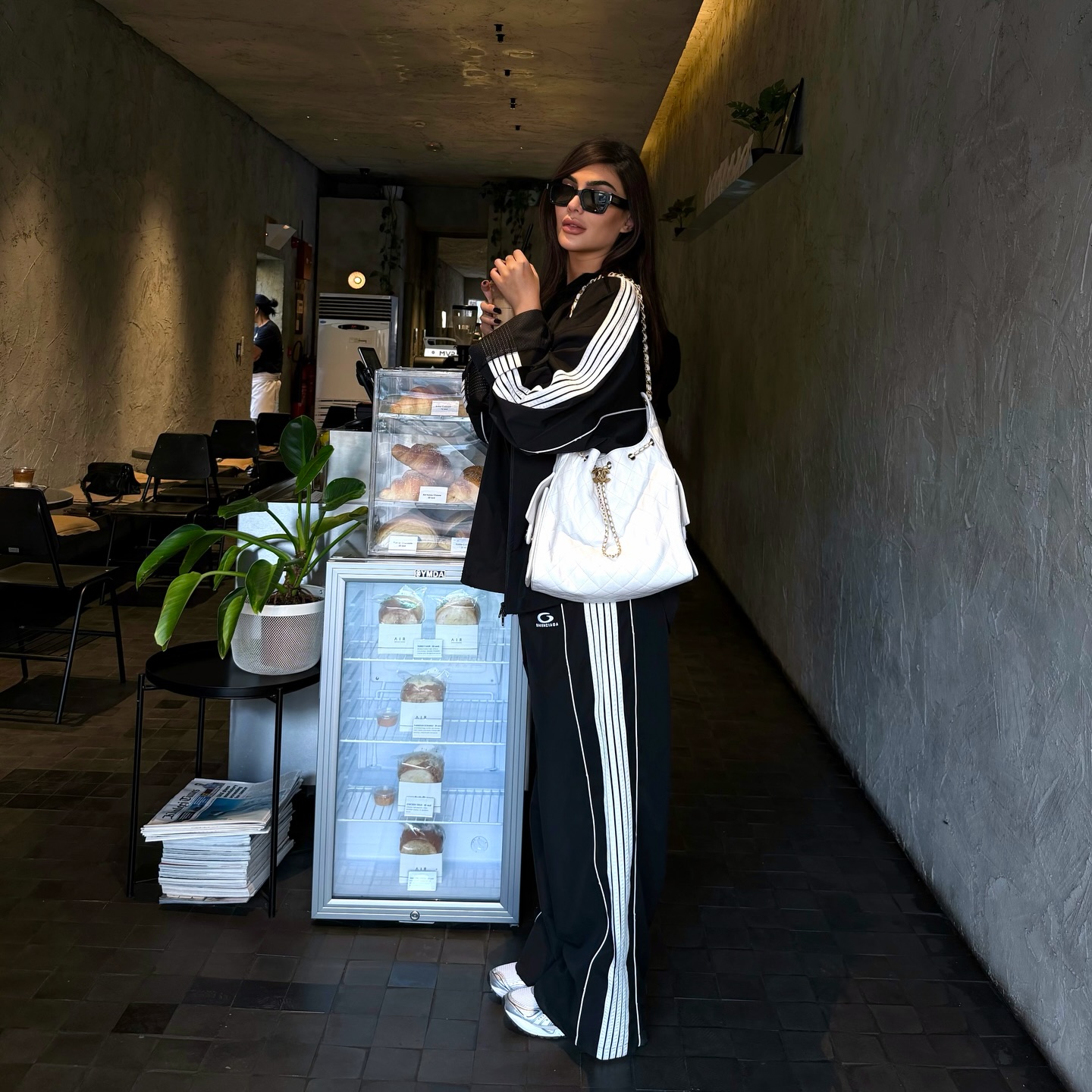 Instagram post by @zena_louay for Balenciaga. Caption reads: This collab @balenciaga x @adidas.