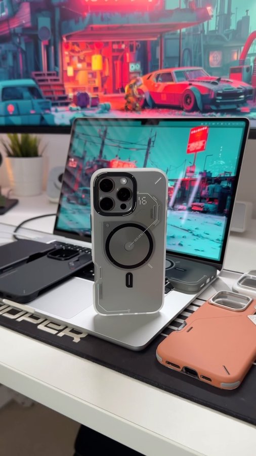 Instagram post by @developeradam for AULUMU. Caption reads: [...] upgrade with the A16 case line up 😍....