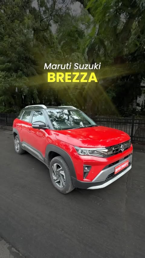 Instagram post by @techplusgadgets for Maruti Suzuki ARENA. Caption reads: ⁠#Ad 😱 Yeh kya ho gaya? Maruti Suzuki Brezza is....