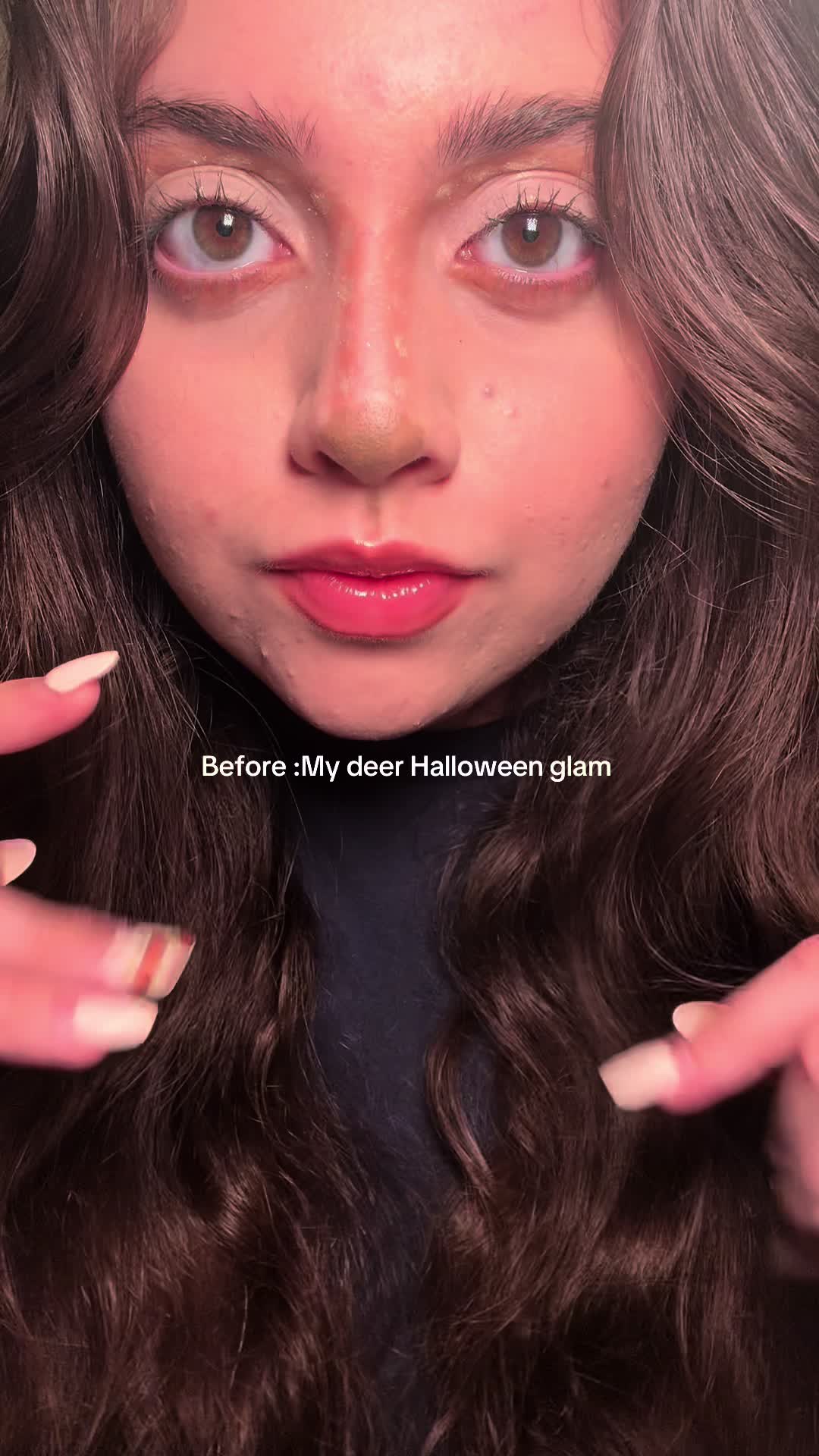TikTok post by @alm.angie for BeautyBio. Caption reads: [...] deer Halloween glam 🦌 with BeautyBio’s....