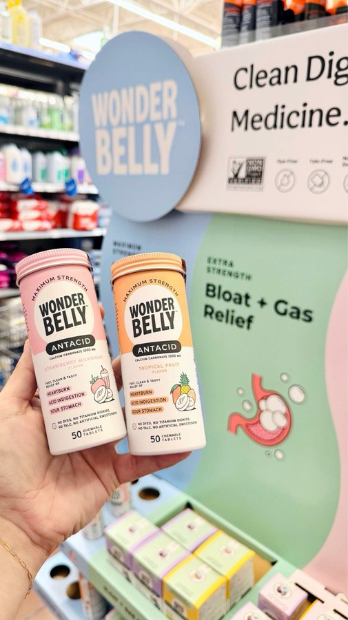 Instagram post by @walmartfavs for Wonderbelly. Caption reads: #ad BIG NEWS 📣 Wonderbelly is now available at....