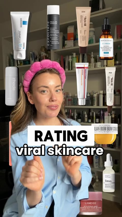 Instagram post by @glowforyourskins for BYOMA. Caption reads: Rating the most viral products — no BS 🔥 Today....