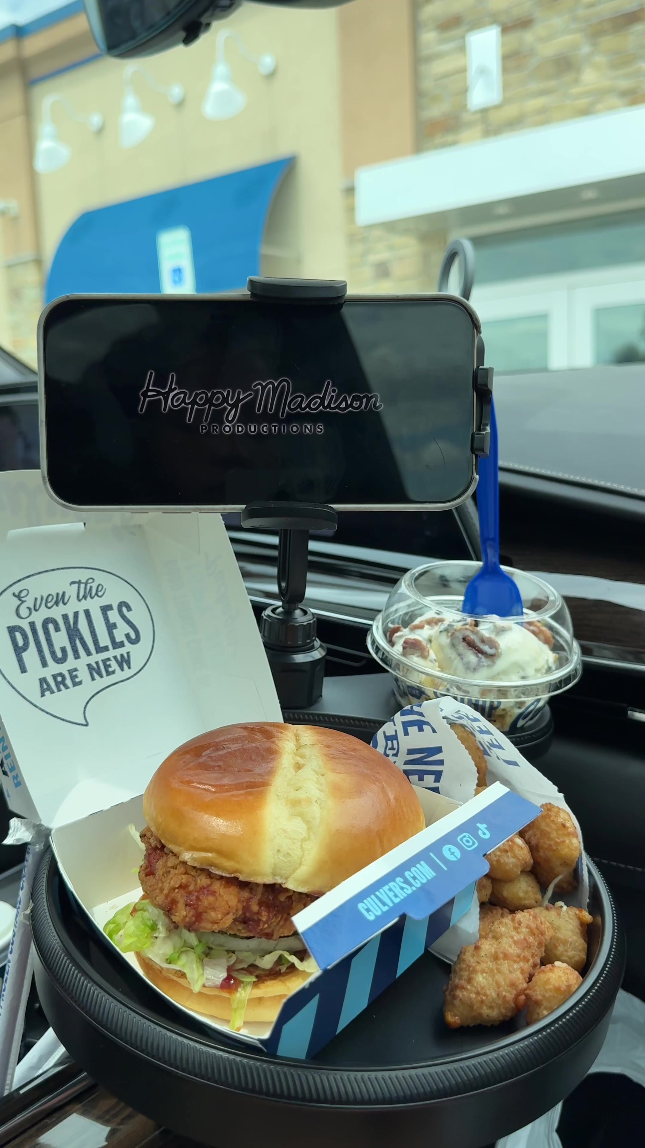 TikTok post by @mckennawalker for Culver’s. Caption reads: #ad @Culver’s is my go-to stop while I’m on the....