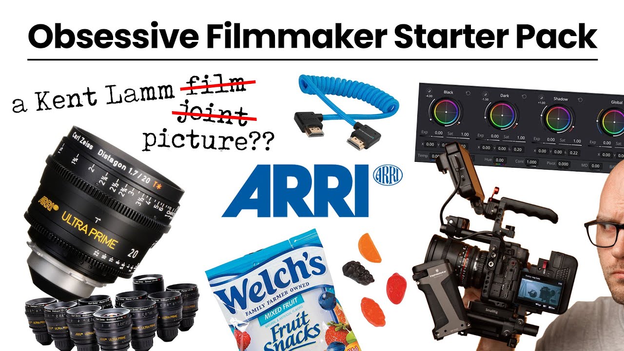 YouTube post by @StandardStoryCo for Audiio. Caption reads: Obsessive Filmmaker Starter Pack.