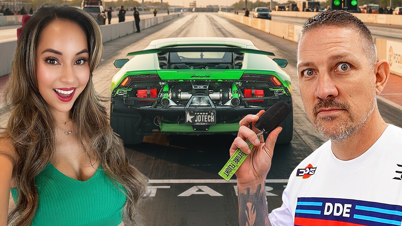 YouTube post by @DailyDrivenExotics for ROKFORM. Caption reads: Meet Luna Who Daily Drives a 2000HP Lamborghini!.