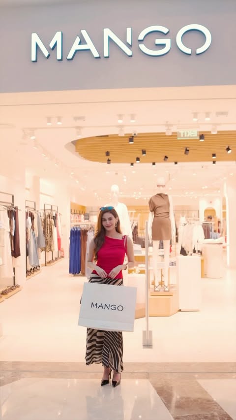 Instagram post by @amyradastur for Mango. Caption reads: A little MANGO moment at Ambience Mall, Gurugram.....