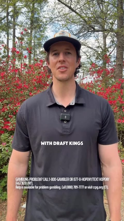 Instagram post by @brycecopegolf for DraftKings. Caption reads: [...] Contest ticket! Download the DraftKings app....