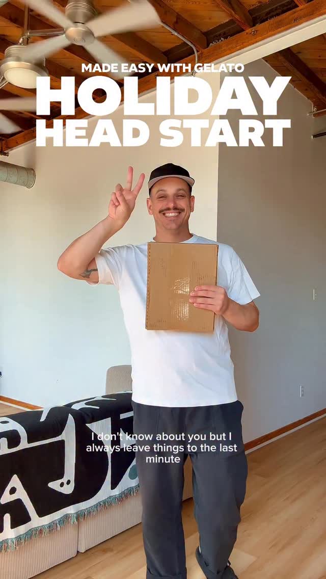 Instagram post by @adam_theillustrator for Gelato. Caption reads: I know it’s only September but I have my holiday....