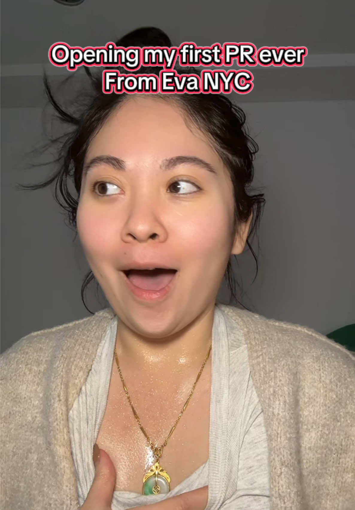 TikTok post by @cassidyaleksa for Eva NYC. Caption reads: Thank you to @Eva NYC for my FAVORITE gift of 2025....