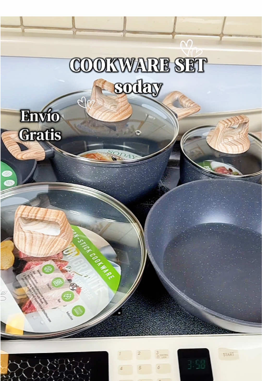 TikTok post by @erikamgarcia for Soday. Caption reads: #cookwareset #pot #kitchengadgets #soday #cook....