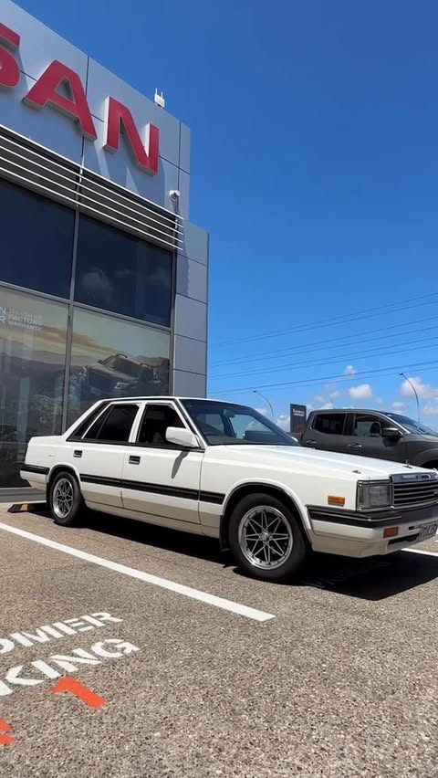 Instagram post by @tai_vs_dad for Nissan. Caption reads: [...] for the service. #laurelc32 #nissanlaurel.