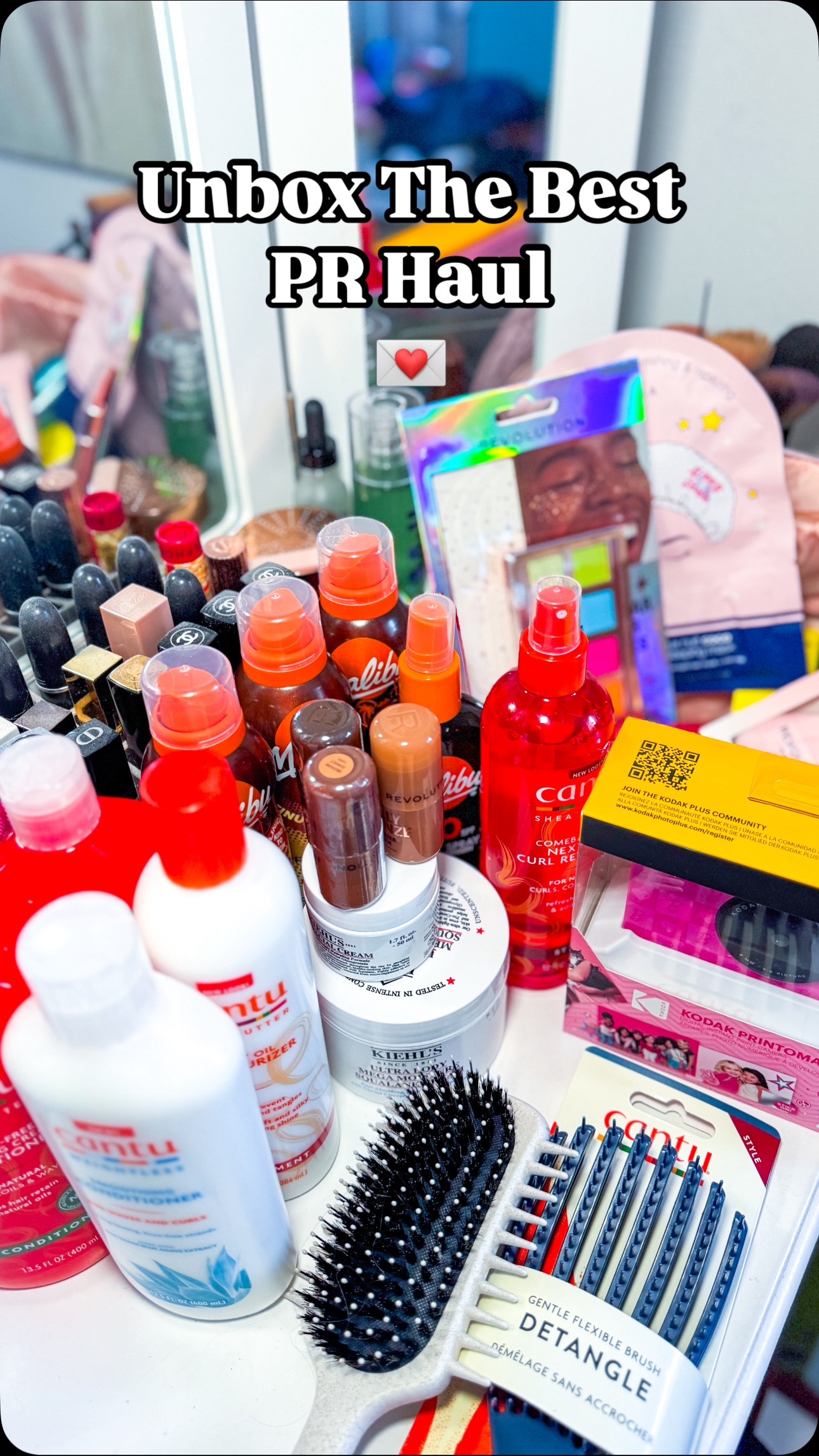 Instagram post by @gemmasummer_ for Cantu Beauty. Caption reads: Came back home to lots of PR packages whilst I was....