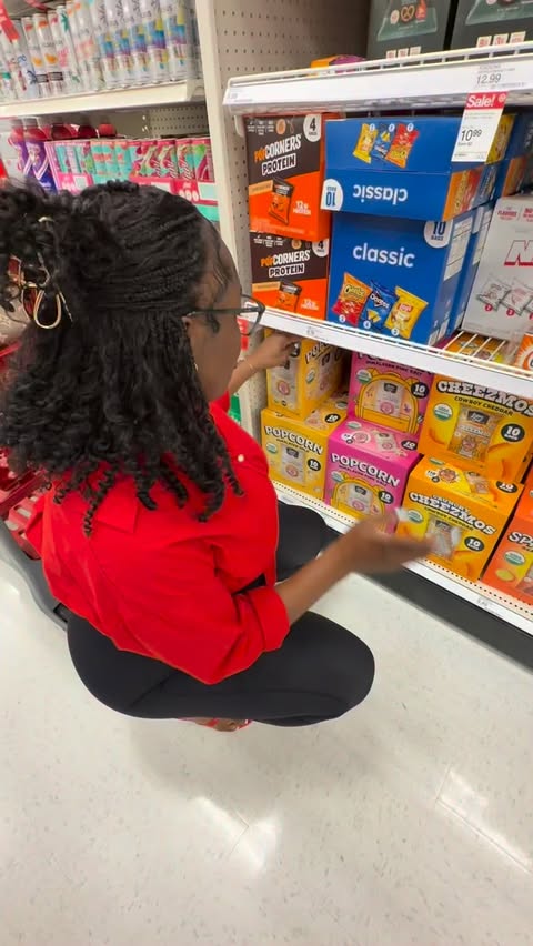 Instagram post by @princessdimccrearyy for LesserEvil Snacks. Caption reads: @lesserevilsnacks are definitely one of her....