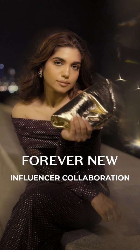 Instagram post by @brandtalkindia for Forever New. Caption reads: [...] brings the night to life in....