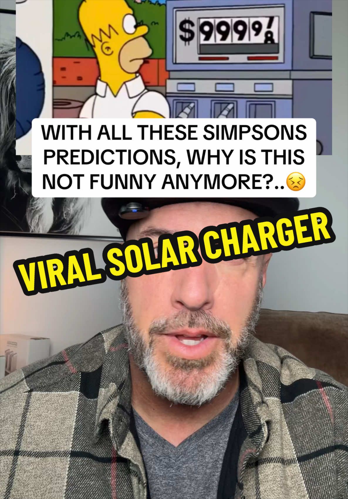 TikTok post by @mark.ttshop for Blavor. Caption reads: [...] #solarcharger #simpsonspredictions @BLAVOR....