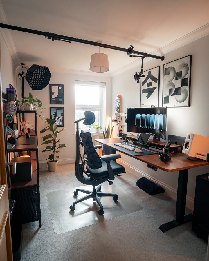 Instagram post by @asherintech for Orbitkey. Caption reads: Not a bad work spot 🚀

All my setup gear linked....