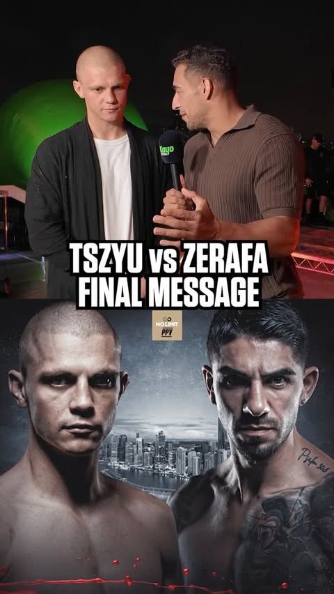 Instagram post by @maineventtv for Kayo Sports. Caption reads: [...] 🥊 Watch Tszyu vs Zerafa TONIGHT on....
