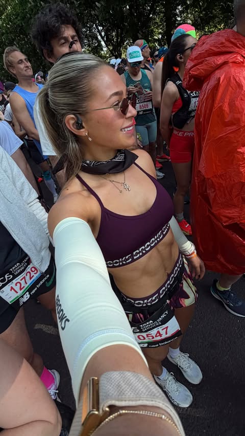 Instagram post by @amira_rajab for Brooks Running. Caption reads: [...] of events before the actual marathon....