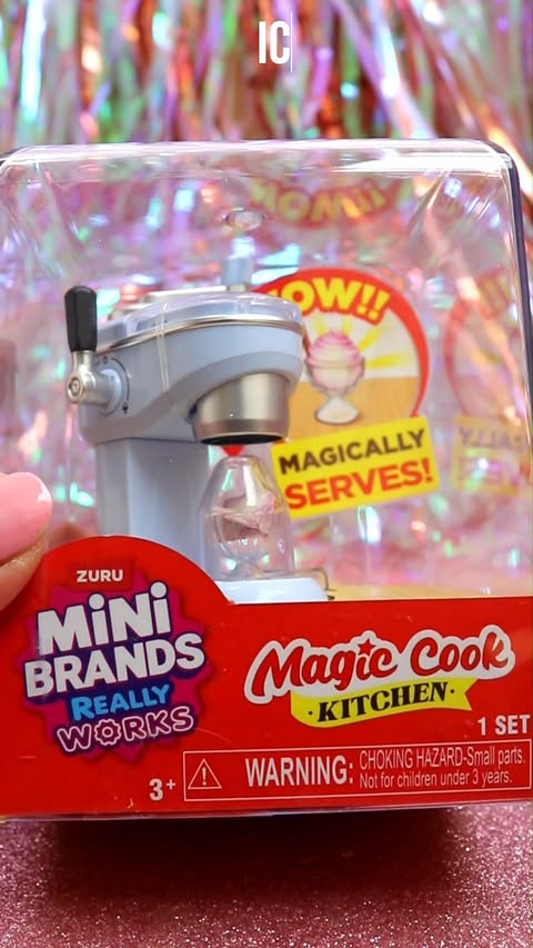 Instagram post by @collectcuteofficial for ZURU Toys. Caption reads: Mini Brands Magic Cook Kitchen Ice Cream....