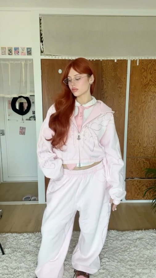 Instagram post by @mikabryony for NAMED COLLECTIVE. Caption reads: [...] tracksuit set on planet earth!!....