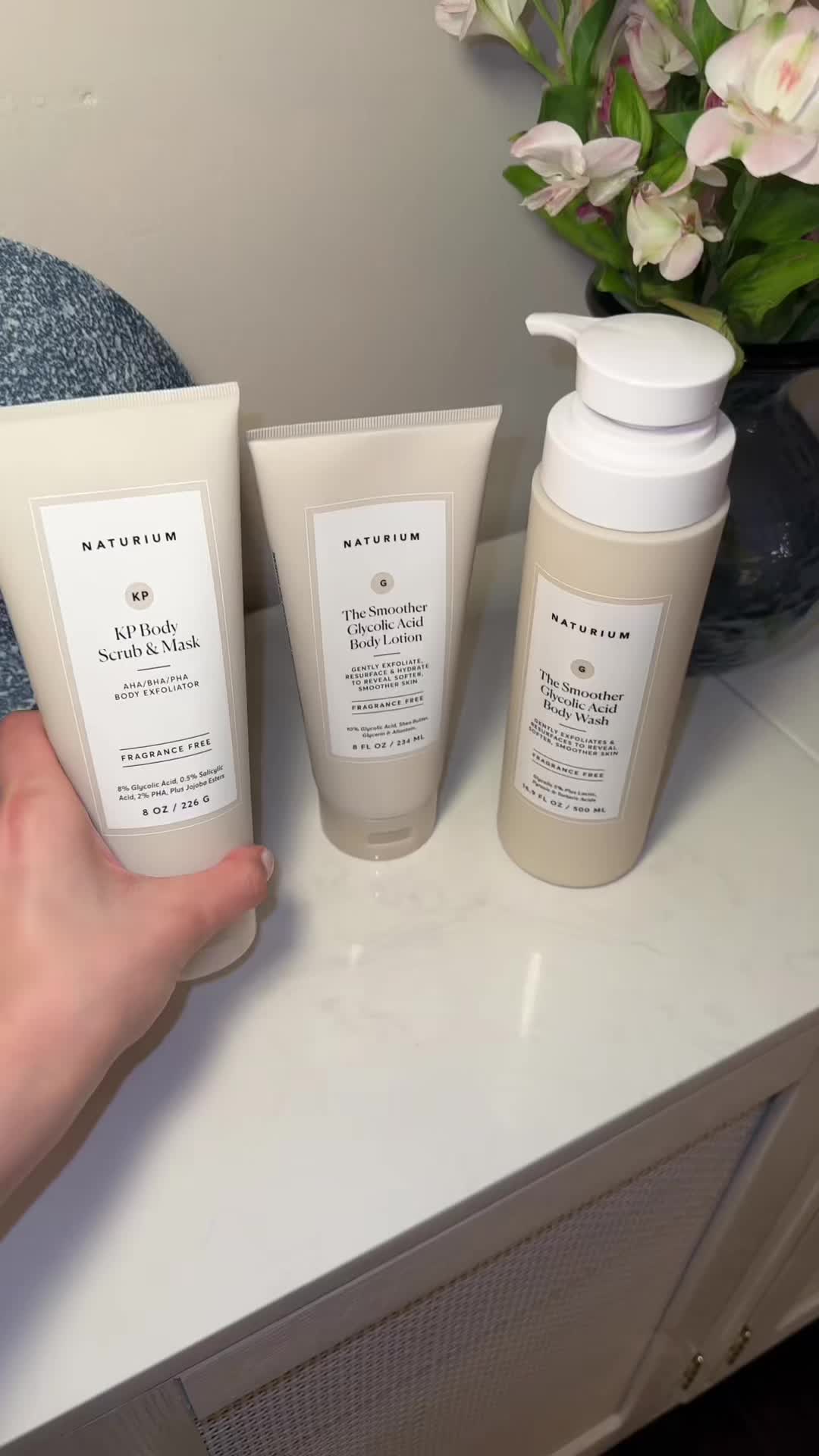 TikTok post by @psychictexas for Naturium. Caption reads: Literally obsessed @Naturium #fyp #naturium....