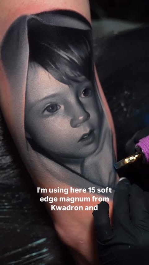 Instagram post by @gorskytattoos for World Famous Tattoo Ink. Caption reads: Realism isn’t about getting every detail....