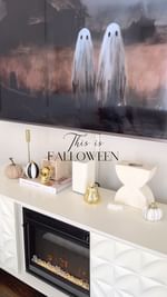 Instagram post by @ournortherndays for Rugs USA. Caption reads: This is Falloween 👻🍂🖤
How do you decorate in....