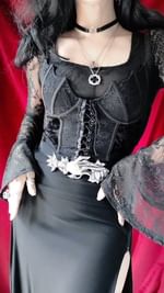 Instagram post by @hekate_nocturnal for Petals and Poison. Caption reads: [...] skirt + bustier: @killstar
🌹Belt*:....