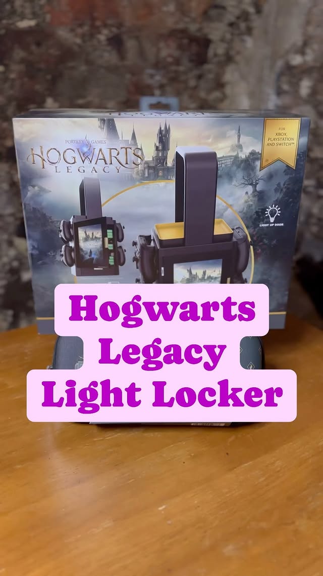 Instagram post by @queenniffler for Numskull Designs. Caption reads: Hogwarts Legacy Light Locker and Switch Carry....
