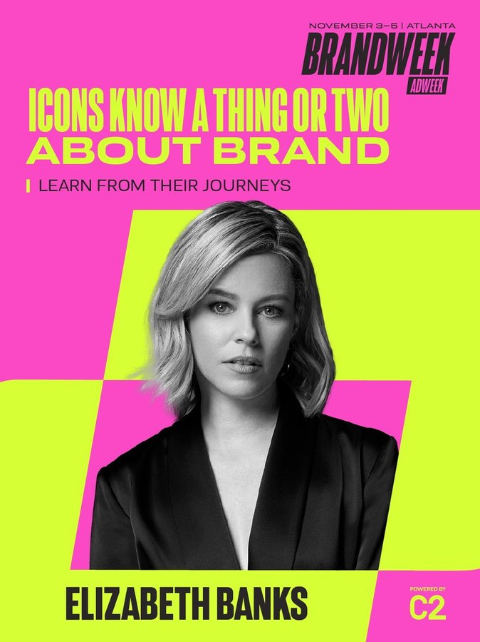 Instagram post by @elizabethbanks for Adweek. Caption reads: ADWEEK cover star, @ArcherRooseWines Chief [...].