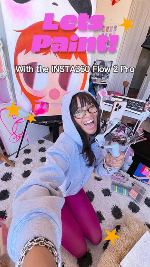 Instagram post by @mada.exe for Insta360. Caption reads: Tried out the @insta360 Flow 2 Pro! Definitely....