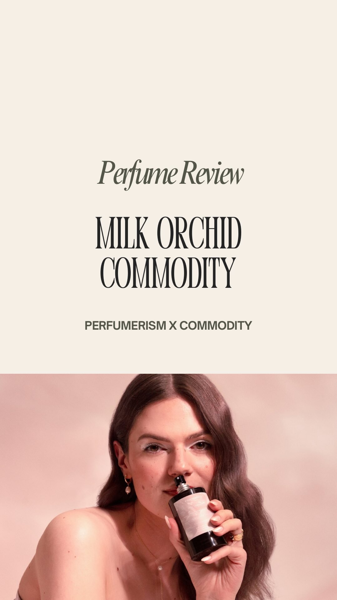 Instagram post by @jessescentials for Commodity Fragrances. Caption reads: Fragrance Review | The queen of milk perfumes did....