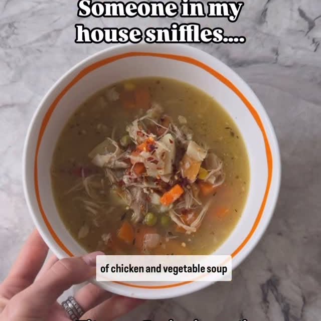 Instagram post by @bybrittanynoonan for Nutra Organics. Caption reads: CHICKEN & VEG SOUP SLOW COOKER

You really can’t....